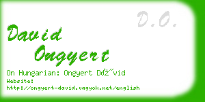 david ongyert business card